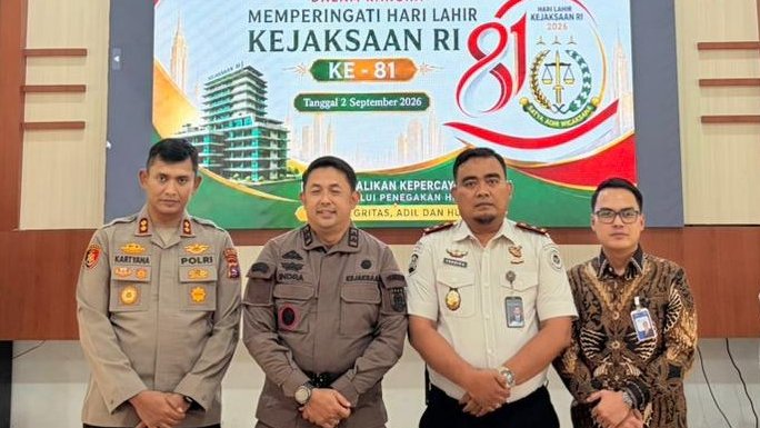 Pemimpin BRI Cabang Dharmasraya Amet Candra Dinata melakukan kunjungan dalam rangka Hari Lahir Kejaksaan Republik Indonesia ke-81, Kamis (3/9/2026).
